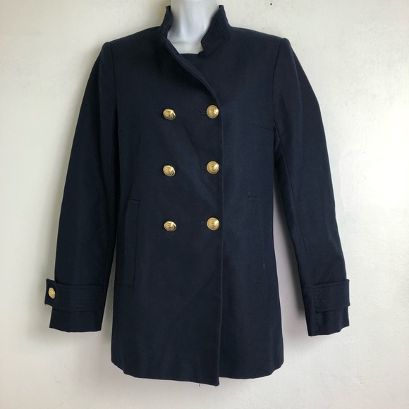 Zara Jackets & Blazers - zara blue gold button military coat blazer size XS